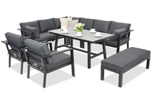 Mobili da giardino in alluminio Sydney Comida 7 con panca Garden Point antracite