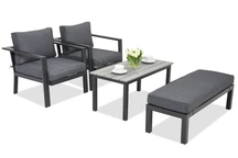 Mobili da giardino in alluminio Sydney Terrace con panca Garden Point antracite