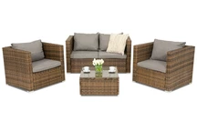 Mobili da giardino in technorattan Roma Coffee 4 Garden Point marrone