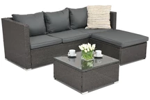 Mobili da giardino in technorattan Roma Corner 4 Garden Point antracite