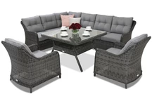 Mobili da giardino in technorattan Toledo Comida 7 Angular Garden Point antracite