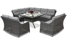 Mobili da giardino in technorattan Toledo Comida 9 Angular Garden Point antracite