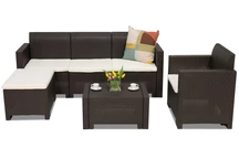 Mobili da salotto in technorattan Nebraska Relax Corner 5 marrone Bica