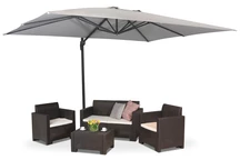 Ombrellone da giardino grigio Siena 3x4m di Garden Point