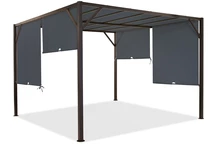 Pergola per terrazza in metallo Santorini 3 x 3 m struttura in bronzo + tetto antracite punto giardino