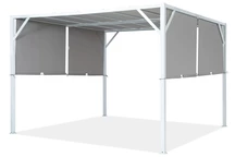 Pergola per terrazzo in metallo Santorini 3 x 3 m bianco-grigio Garden Point