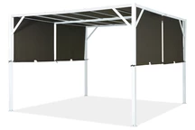 Pergola per terrazzo in metallo Santorini 3 x 3 m bianco-marrone Garden Point