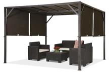 Pergola per terrazzo in metallo Santorini 3 x 3 m marrone Garden Point