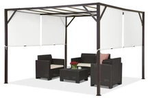 Pergola per terrazzo in metallo Santorini 3 x 3 m marrone-bianca Garden Point