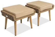 Pouf in technorattan per terrazza Bilbao Garden Point marrone - 2 pezzi