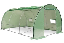 Serra a tunnel 3x4,5m Garden Point verde con telo avvolgibile