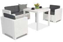 Set da giardino in technorattan Colorado Dallas Apetito 4 bianco Bica