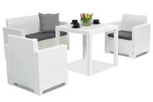 Set da giardino in technorattan Nebraska Dallas Apetito 4 bianco Bica