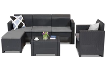 Set di mobili da salotto in technorattan Nebraska Relax Corner 5 antracite Bica