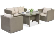 Mobili da giardino in technorattan Roma Apetito 4 Garden Point grigio chiaro