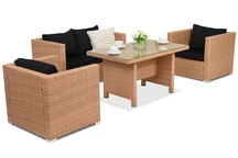 Mobili da giardino in technorattan Roma Apetito 4 Garden Point miele