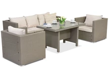 Mobili da giardino in technorattan Roma Apetito 5 Garden Point grigio chiaro