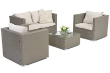 Mobili da giardino in technorattan Roma Coffee 4 Garden Point grigio chiaro