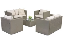 Mobili da giardino in technorattan Roma Coffee 6 Garden Point grigio chiaro