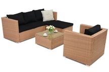 Mobili da giardino in technorattan Roma Corner 5 Garden Point miele