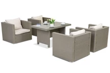 Mobili da giardino in technorattan Roma Premium 4 Garden Point grigio chiaro
