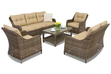 Mobili da giardino lussuosi in technorattan Toledo Coffee 7 Garden Point marrone