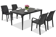 Set da pranzo elegante Oslo/Indiana 4 antracite Bica