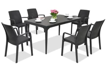 Set da pranzo elegante Oslo/Indiana 6 antracite Bica