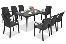 Set da pranzo elegante Oslo/Indiana 8 antracite Bica
