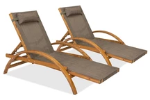 Set di due sdrai in legno Acapulco di Garden Point