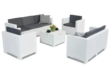 Set di mobili in technorattan Colorado Coffee Box 7 bianco Bica