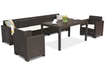 Set di mobili in technorattan Nebraska Apetito Max 7 marrone Bica