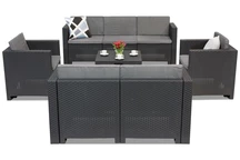 Set di mobili in technorattan da giardino Colorado Coffee Box 7 antracite Bica