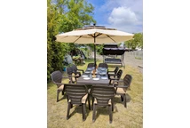 Elegante sedia da giardino Marne con schienale alto Bica marrone