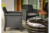 Set di mobili in rattan con divano 3 posti Venezia Coffee 5 antracite Bica