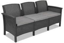 Divano 3 posti in polyrattan antracite Venezia 3 Bica