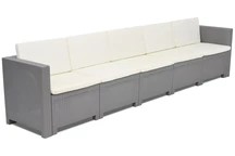Divano a cinque posti in technorattan Colorado grigio Bica