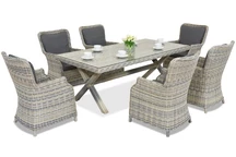 Esclusivo servizio da tavola in rattan London Garden Point antracite