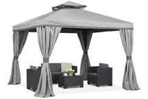 Gazebo grigio con tende Valencia 3x3m Garden Point