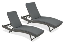 Un set di due lettini prendisole Bermuda Garden Point antracite in polyrattan