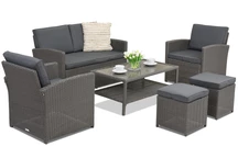 Mobile da giardino Monaco Coffee 4 + 2 pouf Garden Point antracite