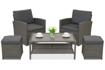 Mobile da giardino Monaco Terrace + 2 pouf Garden Point antracite