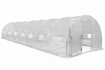 Serra a tunnel con struttura di metallo 3x10m Garden Point bianca