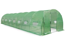 Serra a tunnel con struttura di metallo 3x10m Garden Point verde con porte