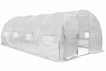 Serra a tunnel con struttura di metallo 3x6m Garden Point bianca