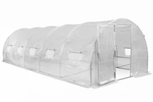 Serra a tunnel con struttura di metallo 3x8m Garden Point bianca