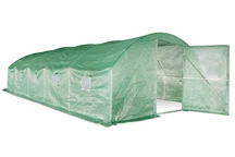 Serra a tunnel con struttura di metallo 4x8m Garden Point verde con porte
