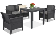 Set da giardino in polyrattan Venezia Dallas Apetito 4 antracite Bica