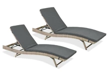 Set di due lettini in technorattan grigio Bermuda Garden Point