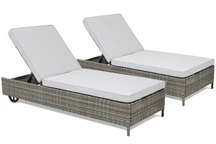 Set di due sdrai in tecnorattan Tobago Garden Point grigio